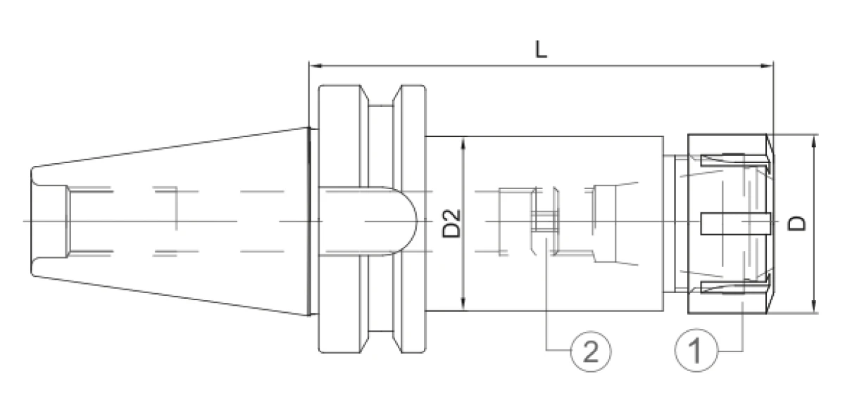 Цанговый патрон BT40х100 ER32, ø2-20 мм, MAS 403/BT AD