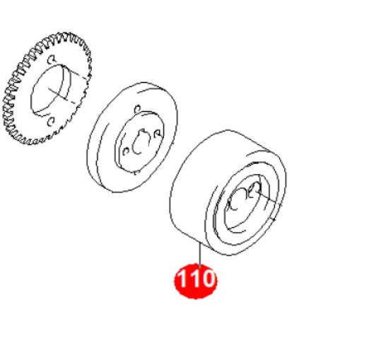 Ролик вытяжной ведущий D=57x25 мм, Mitsubishi