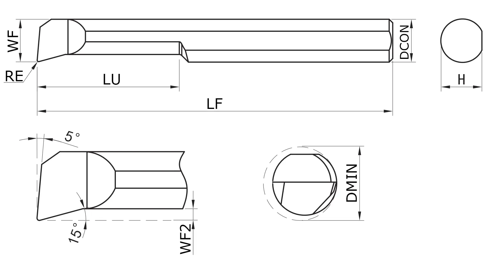 Мини-резец расточной MKVHR-055-150-020-NS