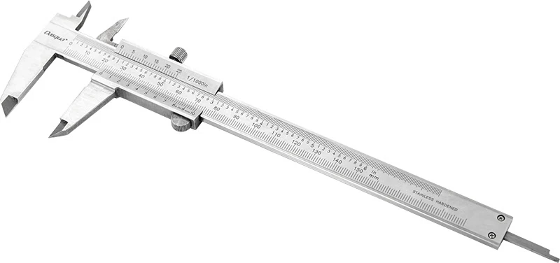 Штангенциркуль нониусный с цельной рамкой; 0-200мм/0-8"; 0,02мм/0,001"