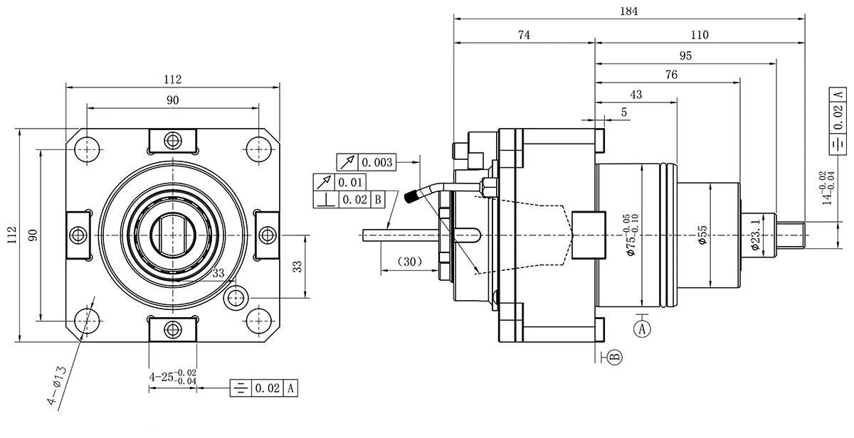 Приводной прямой блок AdvaCUT BMT75, ER40, T=1:1, RMP=4000, внеш. СОЖ
