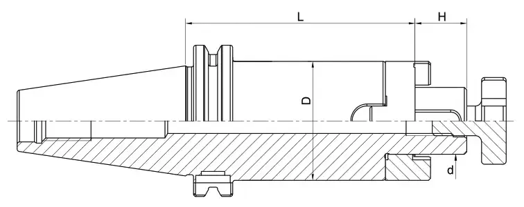 Комбинированный держатель AdvaCut для торцевых фрез SK40, посадочный ø22мм, L=55мм; DIN69871; AD/B; G6,3