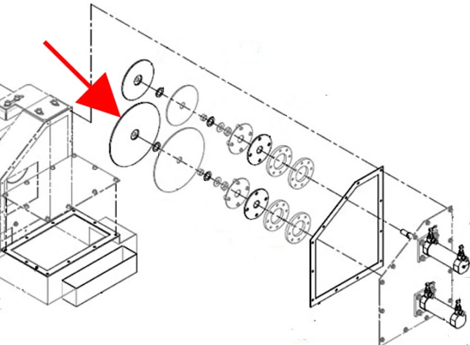 Фетровая прокладка уплотнения (диаметром 160 мм) штока пневмоцилиндра поддержки уровня диэлектрика в рабочей ванне. Реплика X089D604H02