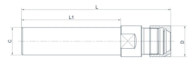 Цанговый патрон AdvaCut с цилиндрическим хвостовиком и мини-гайкой, ø16мм, ER11, L=150мм