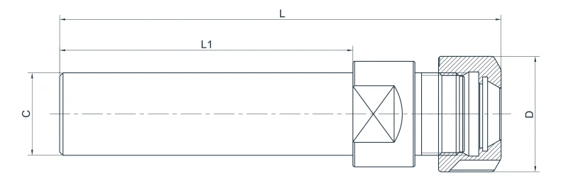 Цанговый патрон AdvaCut с цилиндрическим хвостовиком, ø32мм, ER40, L=100мм