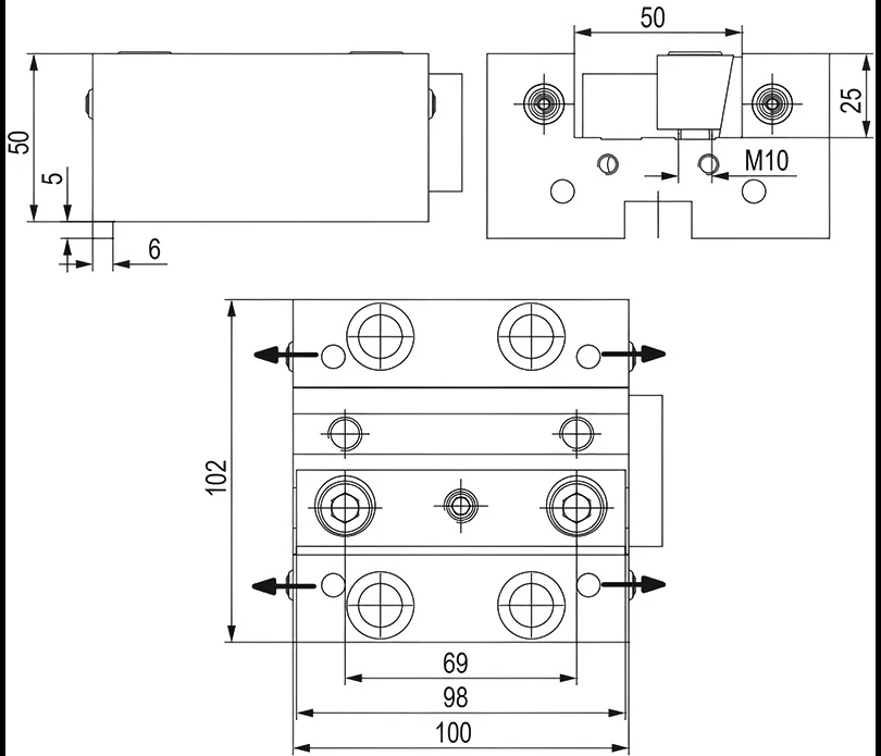 Держатель осевых резцов 25х25 мм, BOT20 OKUMA, HAAS, H=50 мм