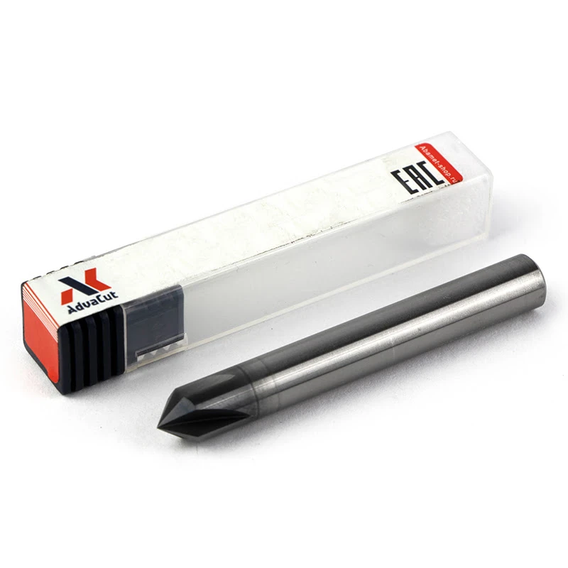 Фреза концевая твердосплавная APL100-HACM4-080-004-090, фасочная 45 (90) градусов, ØD 8 мм