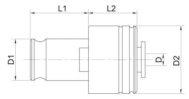 Быстросменный резьбонарезной адаптер TT1 с предохранительной муфтой M2 ø2.8 □2.1 мм