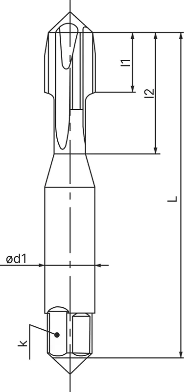 Метчик машинный M22x1.5 HSS-E TiCN 6H DIN 376 для глухих отверстий, серия ISF45